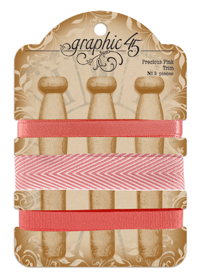 Graphic 45 Precious Pink Linen Trim