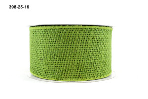 May Arts - 1.5 Inch Faux Linen Ribbon with Fuzzy Wired Edge - Brown/Green  (528-15-33) The Rubber Buggy