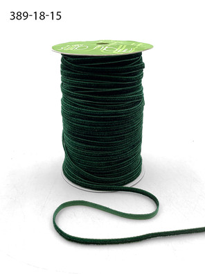 May Arts 1/8 inch Velvet String Cord Ribbon with Woven Edge - Teal