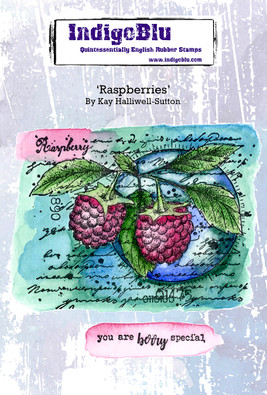 IndigoBlu A6 Red Rubber Stamp - Raspberries (INDO-Raspberries) IndigoBlu A6 Red Rubber Stamp - Raspberries (INDO-Raspberries)