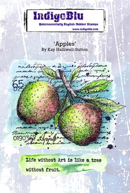 IndigoBlu A6 Red Rubber Stamp - Apples (INDO-Apples) IndigoBlu A6 Red Rubber Stamp - Apples (INDO-Apples)