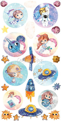 Craft 0' Clock - Labels Set - Cosmic Adventures - Universal Set (CC-DIGI-PR18) 1