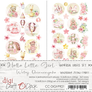 Craft 0' Clock - Labels Set - Hello Little Girl - Universal Set (CC-DIGI-PR21) Craft 0' Clock - Labels Set - Hello Little Girl - Universal Set (CC-DIGI-PR21)