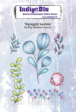 IndigoBlu A6 Red Rubber Stamp - Squiggly Leaves (INDO-Squiggly Leaves) IndigoBlu A6 Red Rubber Stamp - Squiggly Leaves (INDO-Squiggly Leaves)