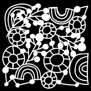 Crafters Workshop 6 x 6 Stencil - Rainbow Branch Circle (TCW959)