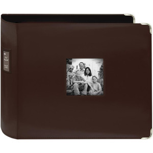 Pioneer Photo Albums - 3-Ring Sewn Leatherette Album - Brown (T12JF BN)