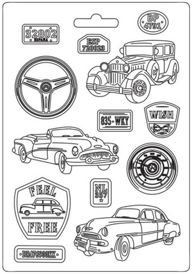Stamperia - Soft Mould A4 - Desire Vintage Cars (K3PTA4553)
