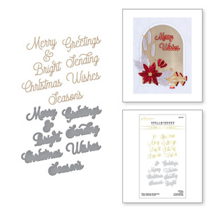 Spellbinders - Glimmer Hot Foil Plate & Die Set - Merry Glimmer Sentiments (GLP-346)