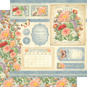 Graphic 45 Flower Market 12 x 12 Scrapbook Paper - September (4502553) Graphic 45 Flower Market 12 x 12 Scrapbook Paper - September (4502553)