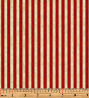Benartex / Winterberry Textured Stripe - Red/Cream / Fabric By The Yard / Sold By The 1/2 Yard