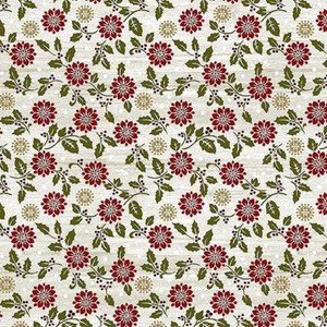 Benartex / Rustic Village Christmas Rustic Poinsettia - White Wash / Fabric By The Yard / Sold By The 1/2 Yard