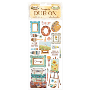 Stamperia - Sunflower Art - Brushes and Frames Rub-On Set (DFLRB31)