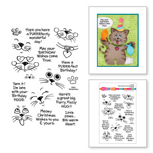Spellbinders - Stampendous Hugs Collection - Kitty Hugs Faces and Sentiments Clear Stamps (STP-201)  Spellbinders - Stampendous Hugs Collection - Kitty Hugs Faces and Sentiments Clear Stamps (STP-201)