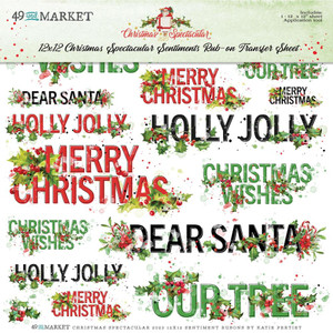 49 and Market - Christmas Spectacular Rub-Ons 12"X12" - Sentiments (S2324371)