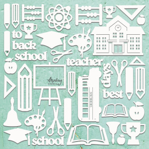 Mintay Papers - Mintay Chippies - Decor - School (MT-CHIP2-D54) Mintay Papers - Mintay Chippies - Decor - School (MT-CHIP2-D54)