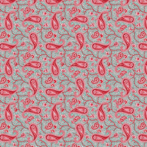 Henry Glass & Co. / Nana Mae 7 / Paisley Red 903-88/ Sold by The 1/2 Yard