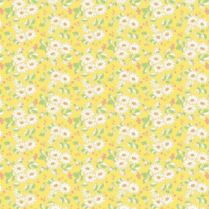 Henry Glass & Co. / Nana Mae 7 / Flower Cluster Yellow 900-44 / Sold by The 1/2 Yard