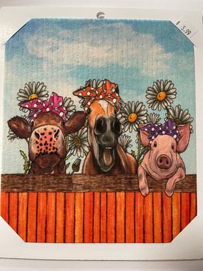 CJ Bella Co Eco-Friendly Dishcloth - Barn Animals