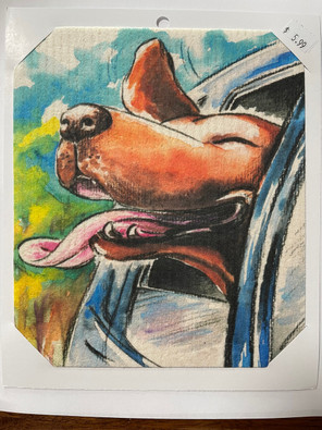 CJ Bella Co Eco-Friendly Dishcloth - Dog Outside Car Window