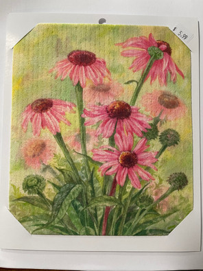 CJ Bella Co Eco-Friendly Dishcloth - Flowers Purple Coneflower