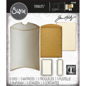 Sizzix Thinlits Dies by Tim Holtz - Vault Pillow Box + Bag (666568)