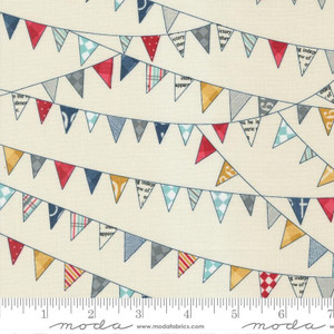 Moda Fabric Vintage Brands - Vintage Flags Bunting Cream
