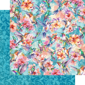 Graphic 45 - Flight of Fancy - 12 x 12 Scrapbook Paper - Happy Hummingbirds