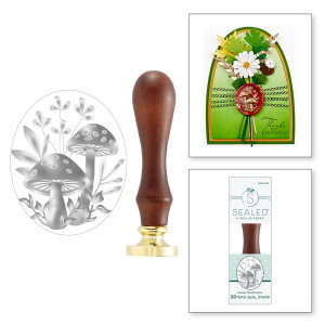 Spellbinders - Botanical Collection - Brass Wax Seal With Handle - Forest Mushrooms (WS3D-001) Spellbinders - Botanical Collection - Brass Wax Seal With Handle - Forest Mushrooms (WS3D-001)