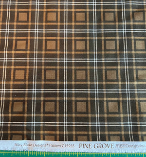 Riley Blake Designs Pine Grove Plaid Brown / Sold by The 1/2 Yard (C15935-BROWN)