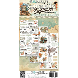 49 and Market - Wanderlust Explorer Rub-Ons 6"X12" 3/Sheets