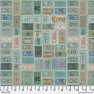 Tim Holtz Palette | Palette Teal | Teal Tickets | Sold by The 1/2 Yard