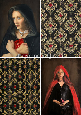 Decoupage Queen - Teresa Rene Art Dark Secrets Four Pack Rice Paper A4 (DQRP_0818-A4)