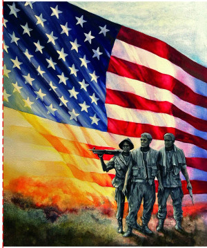 Riley Blake Designs American Honor - The Three Soldiers Panel - Sold By The Panel (PD17096-PANEL)