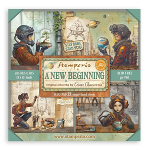 Stamperia - A New Beginning - 12 x 12 Single Face Sheets Paper Pad