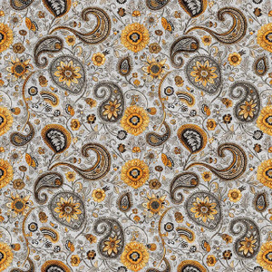 QT Fabrics - Sunflower Serenade - Sunflower Paisley Gray