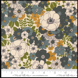 Moda Fabric - Chelsea Garden Flower Show Florals Porcelain - Sold by 1/2 Yard (33850 11)