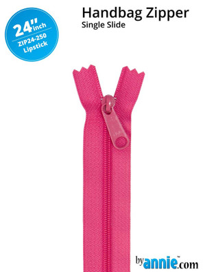 By Annie Single Slide Handbag Zipper - 24" Lipstick
