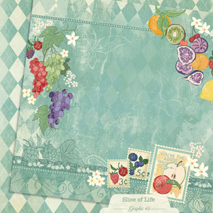 Graphic 45 - Slice of Life - 12x12 Scrapbook Paper - Summer Salad Layout (4503223)