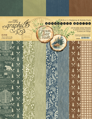 Graphic 45 - Adventure Awaits - 8.5 X 11 Patterns & Solids