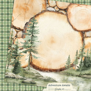 Graphic 45 - Adventure Awaits - 12x12 Scrapbook Paper - Woodland Layout