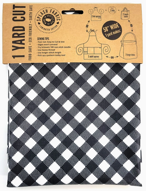 Splash Fabric - Laminated Cotton Black Gingham 1 Yard Cut (1YC-BG)