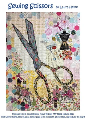 Fiberworks - Sewing Scissors Collage Pattern