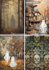 Decoupage Queen - Ghastly Four Pack Rice Paper A4 (DQRP_0801-A4)