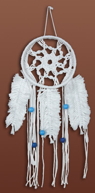 Design Works - Zenbroidery Macrame Wall Hanging Kit 6"X16" - Feathered Dreamcatcher