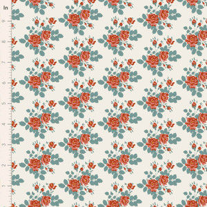 Tilda Fabrics Village Life -Myrtle Teal - Sold by half yard