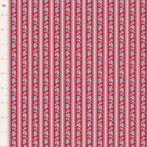 Tilda Fabrics Village Life - Agnes Burgundy - Sold by half yard
