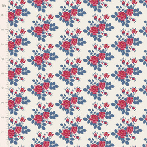 Tilda Fabrics Village Life - Myrtle Blue - Sold by half yard