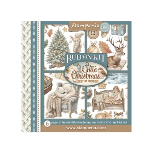Stamperia - White Christmas - Assortment Rub-On 6.1"x6.1" 6/Pkg (DFLRBX21)