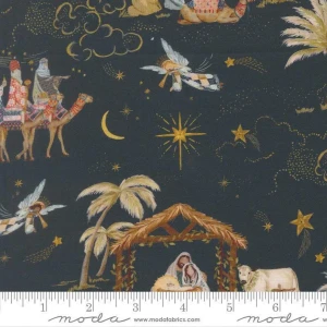 Moda Fabric - Silent Night Holy Night Landscape - Sold by the Half Yard
