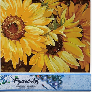 Figured'Art Paint By Number Rolled - Sunflower In Full Bloom